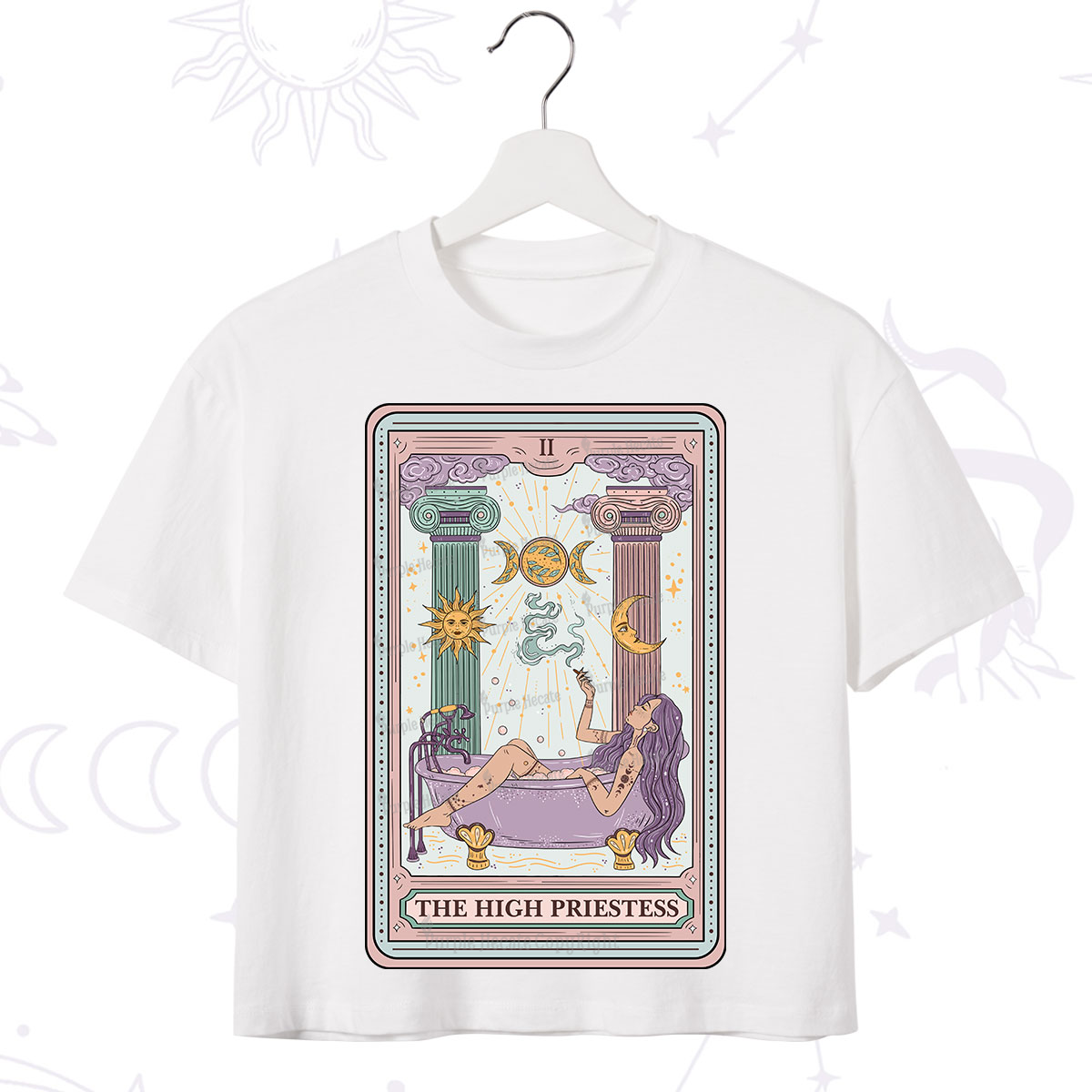 Purplehecate The High Priestess Tarot Crop T-Shirt