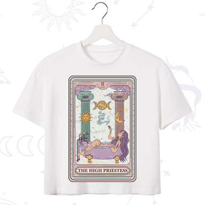 Purplehecate The High Priestess Tarot Crop T-Shirt