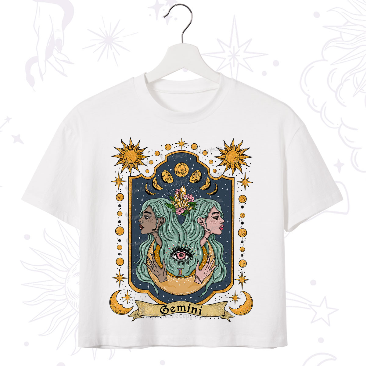 Purplehecate Gemini Zodiac Crop T-Shirt