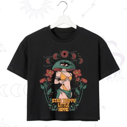 Purplehecate Stay Trippy Little Hippie Crop T-Shirt