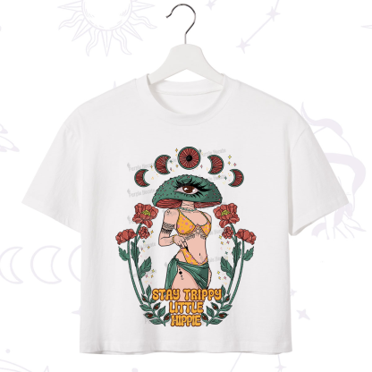 Purplehecate Stay Trippy Little Hippie Crop T-Shirt