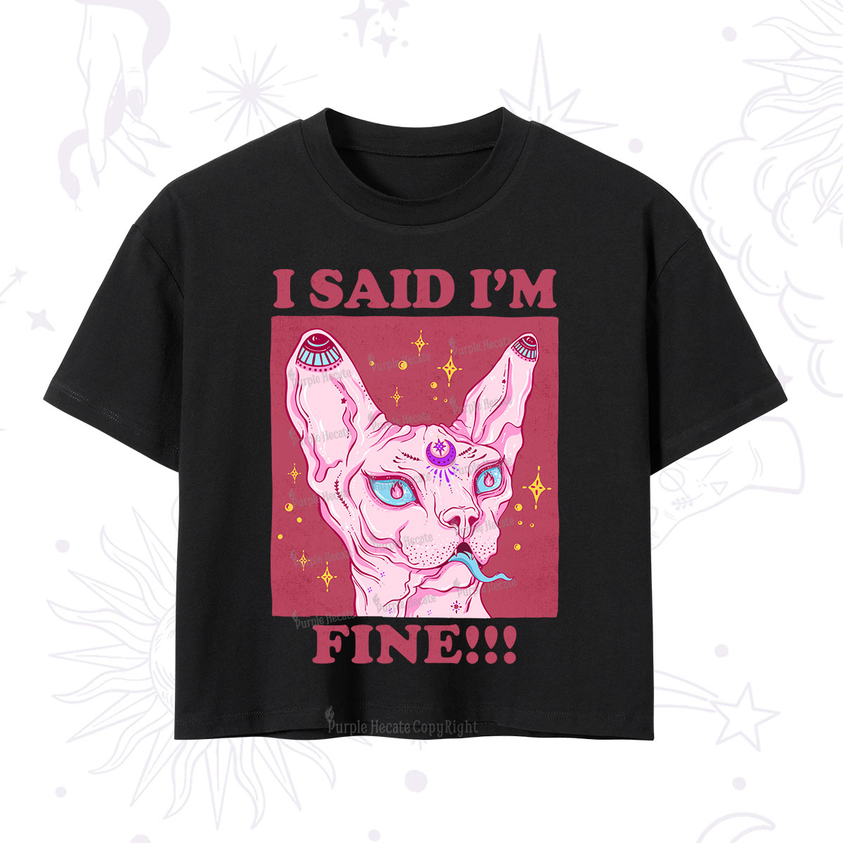 Purplehecate I Said I'm Fine Crop T-Shirt