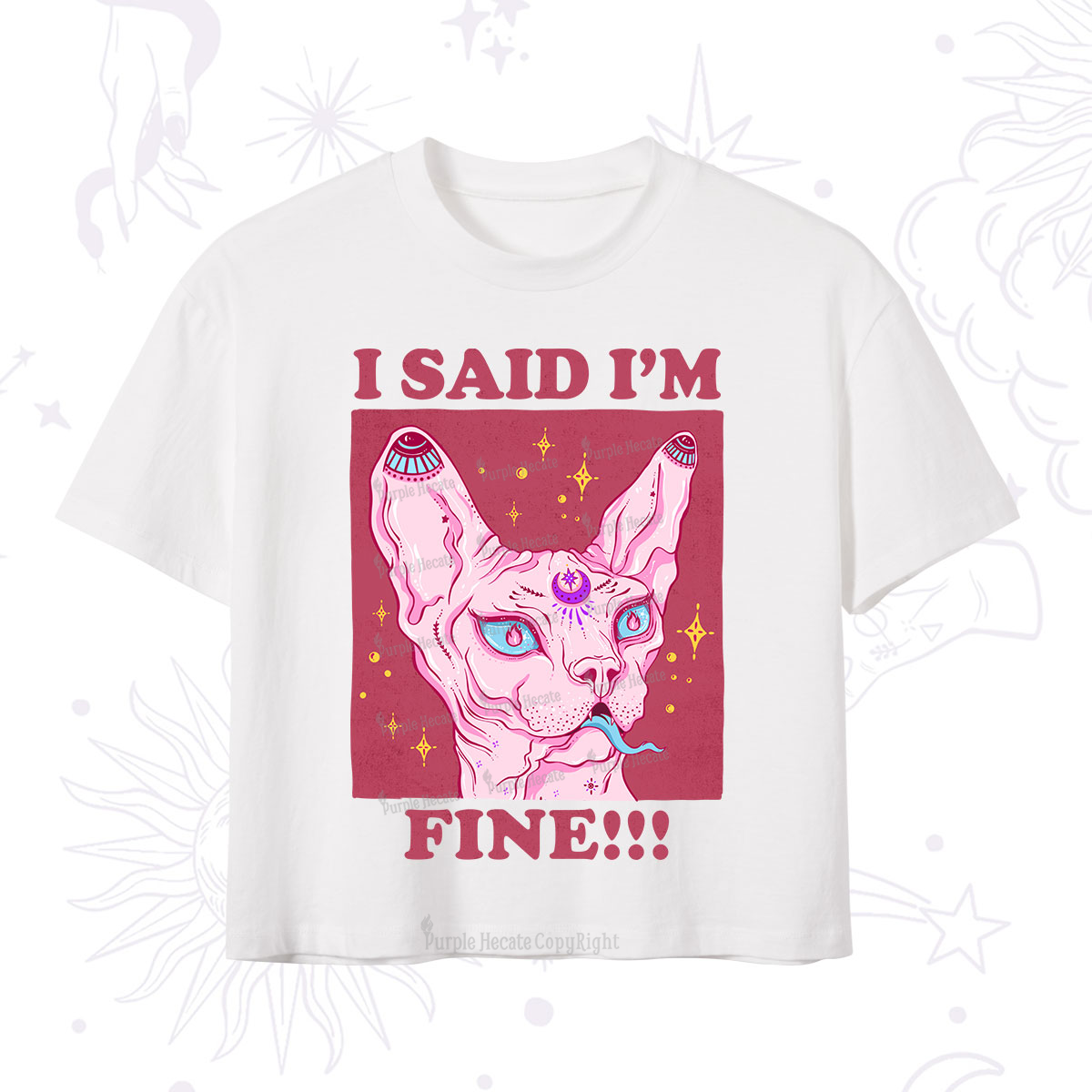 Purplehecate I Said I'm Fine Crop T-Shirt