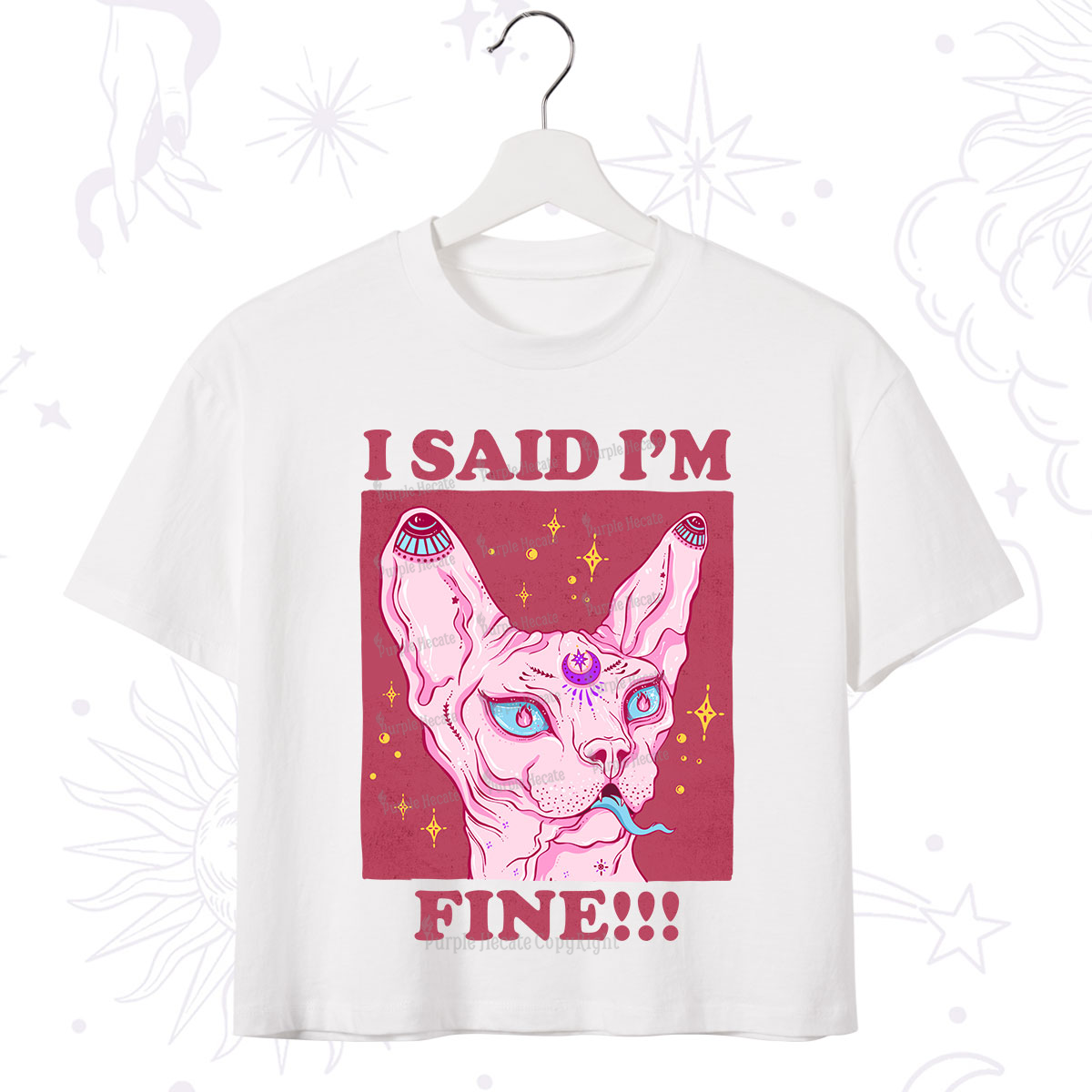 Purplehecate I Said I'm Fine Crop T-Shirt