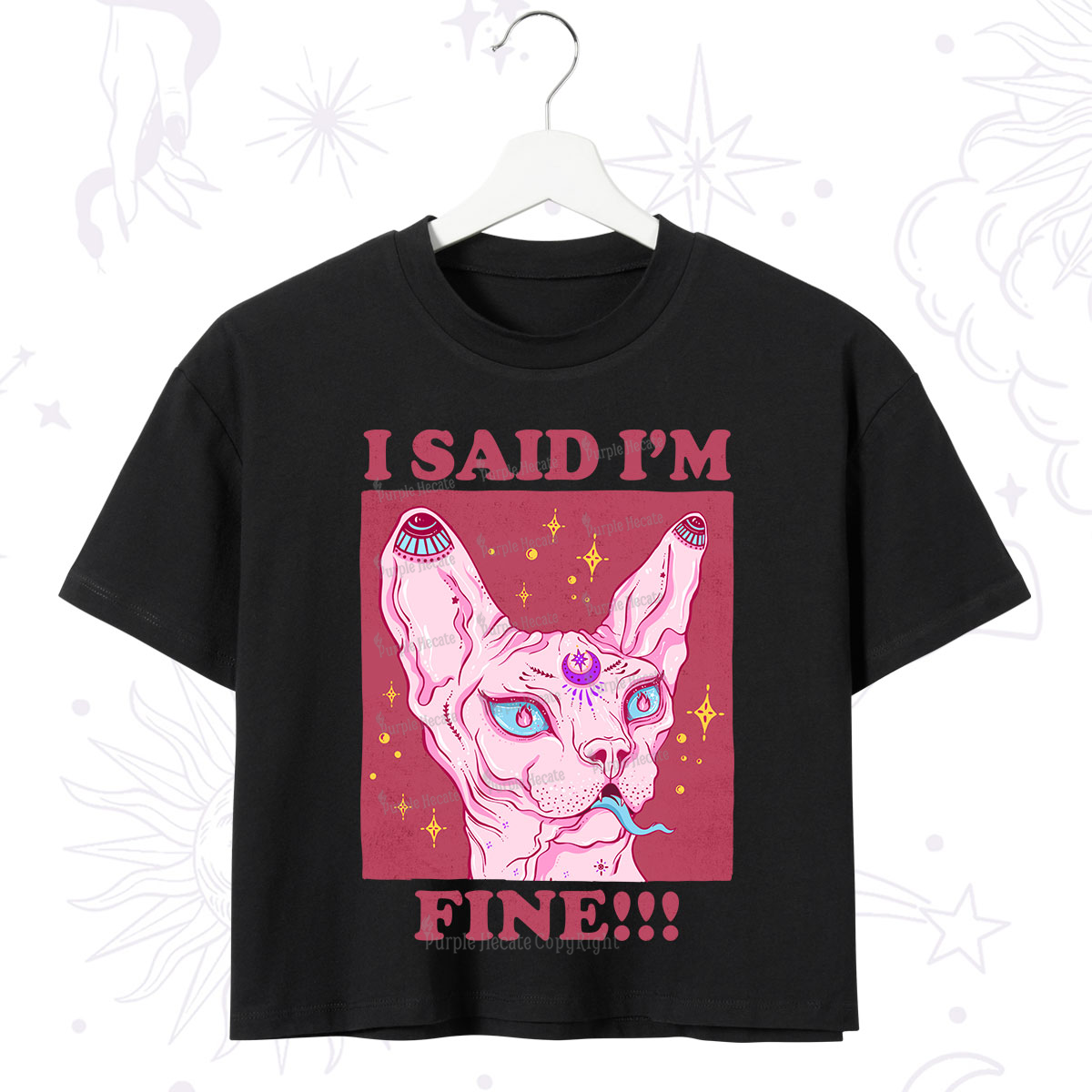 Purplehecate I Said I'm Fine Crop T-Shirt