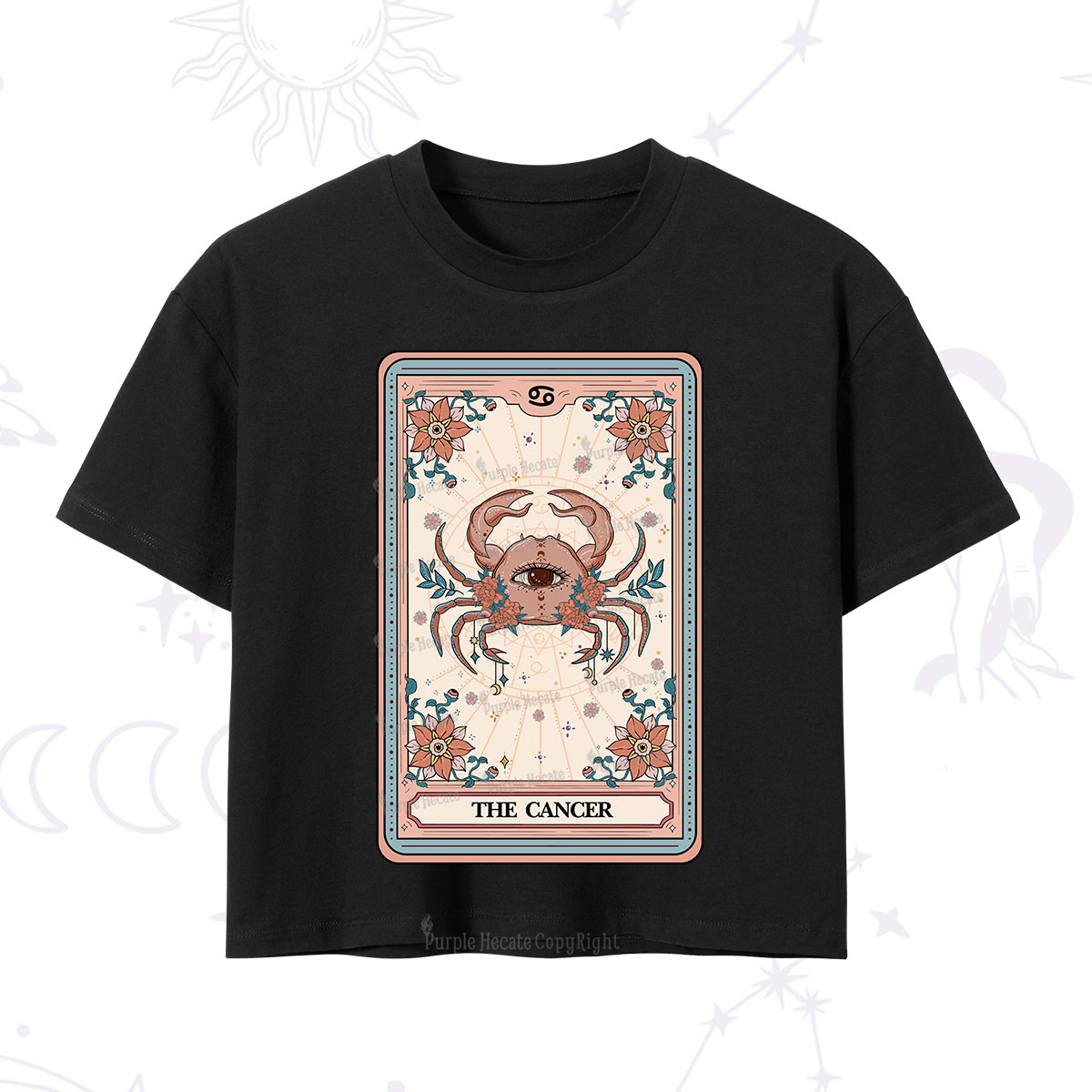 Purplehecate The Cancer Tarot Card Crop T-Shirt