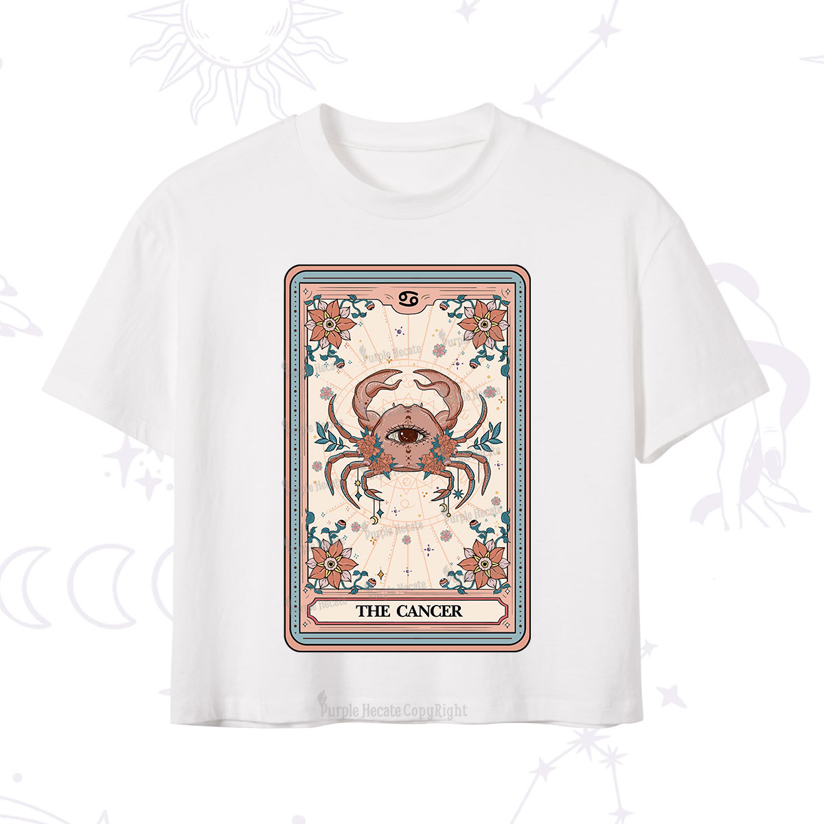 Purplehecate The Cancer Tarot Card Crop T-Shirt