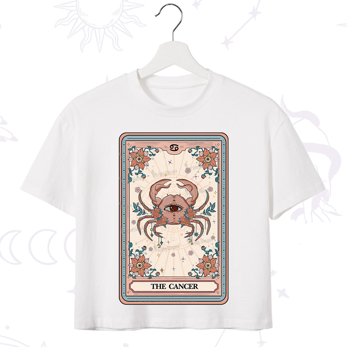 Purplehecate The Cancer Tarot Card Crop T-Shirt