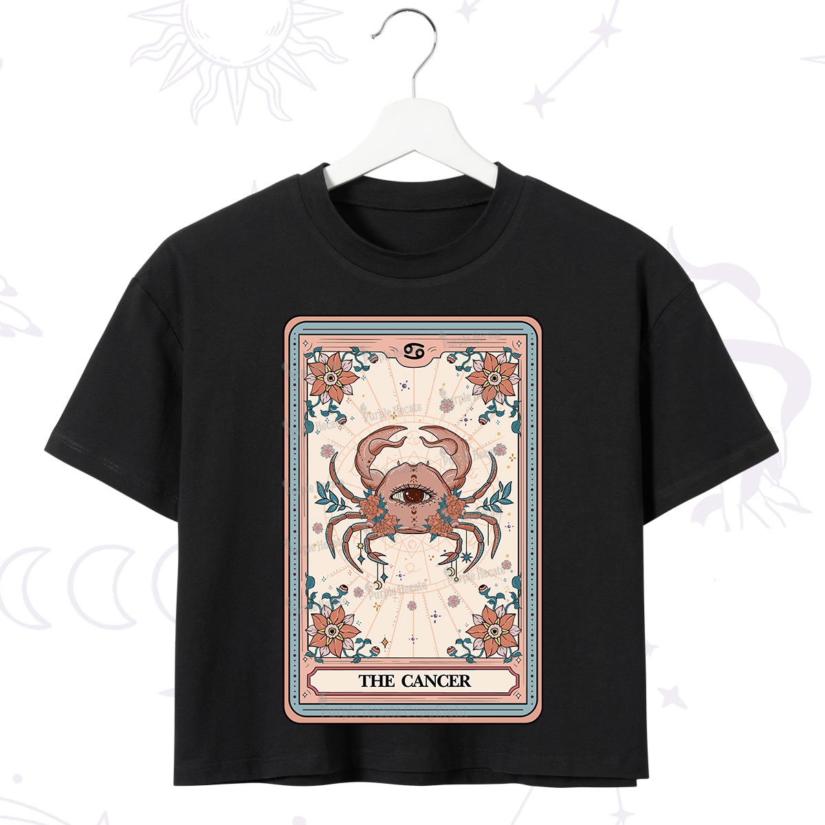 Purplehecate The Cancer Tarot Card Crop T-Shirt