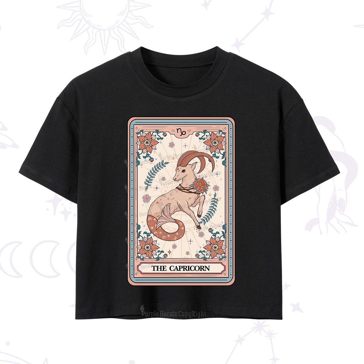 Purplehecate The Capricorn Tarot Card Crop T-Shirt