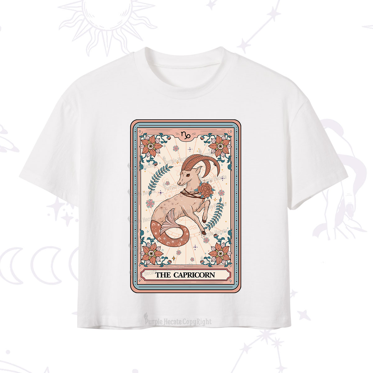 Purplehecate The Capricorn Tarot Card Crop T-Shirt