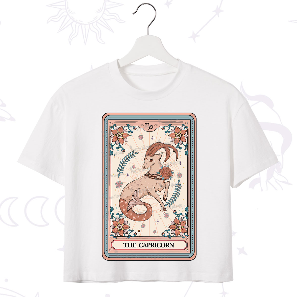 Purplehecate The Capricorn Tarot Card Crop T-Shirt