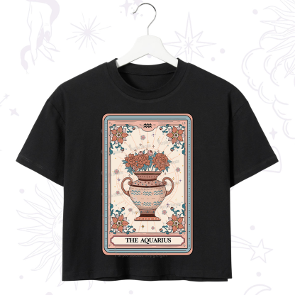 Purplehecate The Aquarius Tarot Card Crop T-Shirt