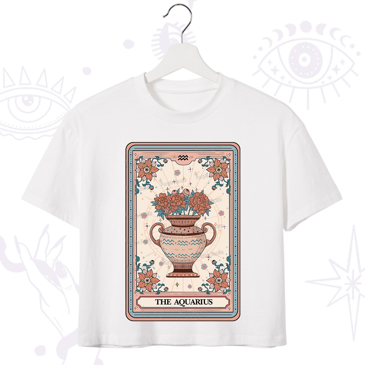 Purplehecate The Aquarius Tarot Card Crop T-Shirt