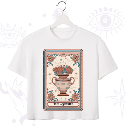 Purplehecate The Aquarius Tarot Card Crop T-Shirt