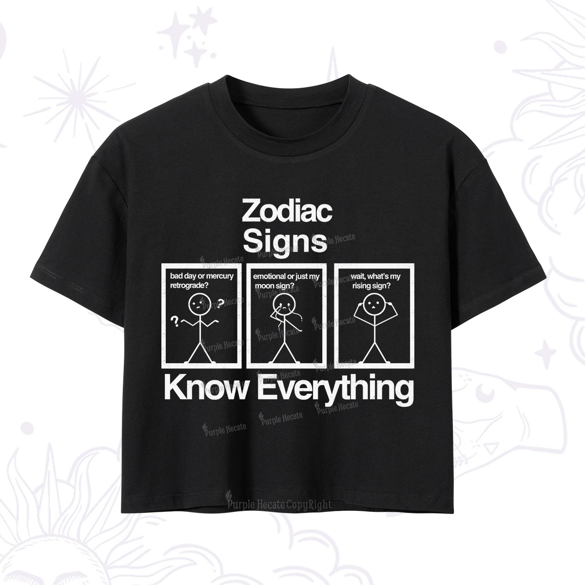 Purplehecate Zodiac Signs Know Everything Crop T-Shirt