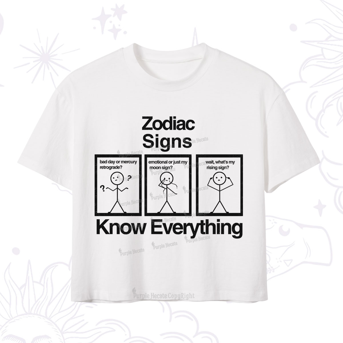 Purplehecate Zodiac Signs Know Everything Crop T-Shirt