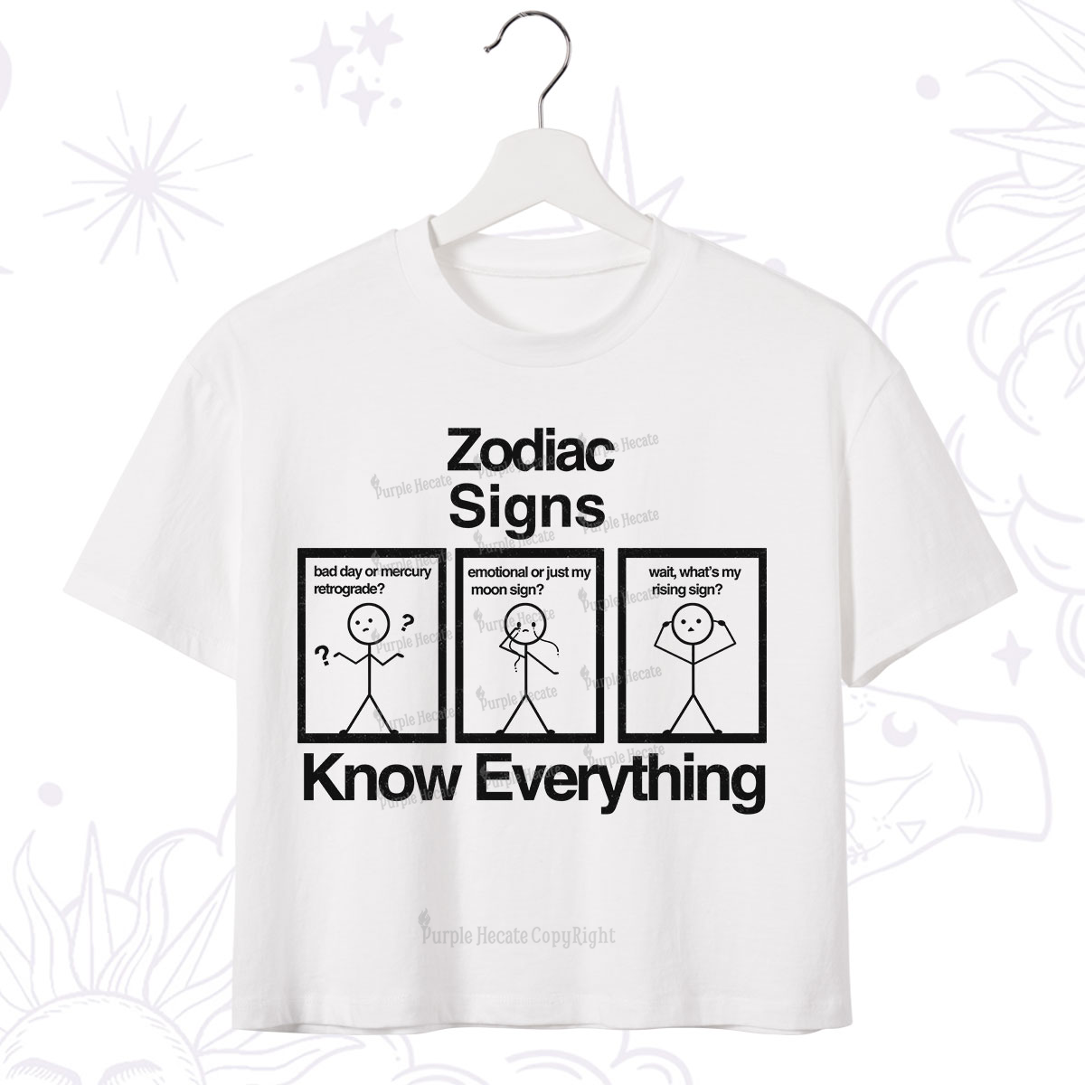 Purplehecate Zodiac Signs Know Everything Crop T-Shirt