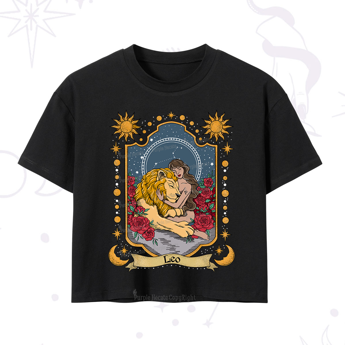 Purplehecate Leo Zodiac Crop T-Shirt