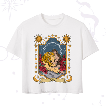 Purplehecate Leo Zodiac Crop T-Shirt