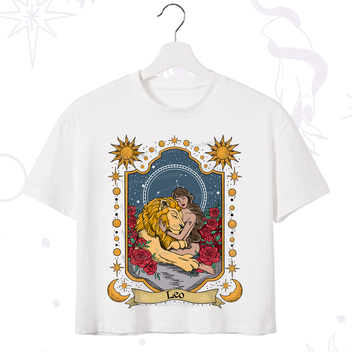 Purplehecate Leo Zodiac Crop T-Shirt