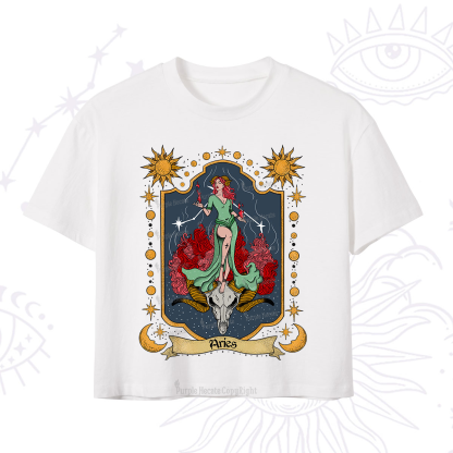 Purplehecate Aries Zodiac Crop T-Shirt