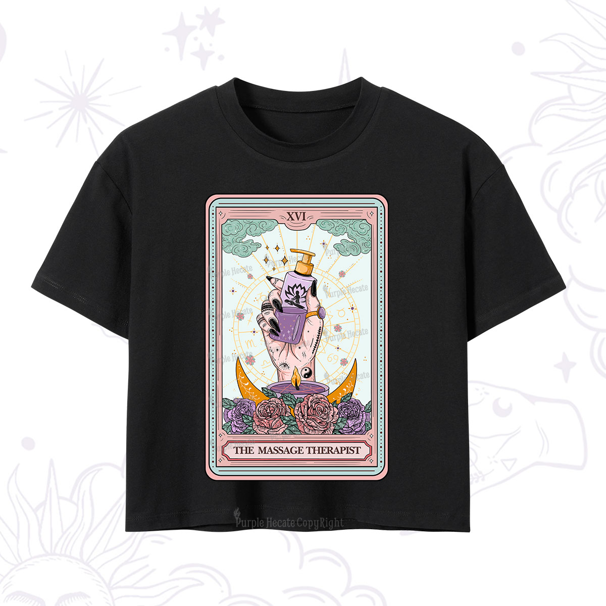Purplehecate The Massage Therapist Tarot Card Crop T-Shirt