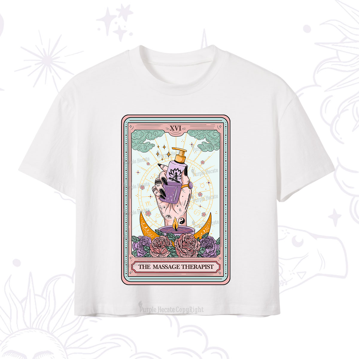 Purplehecate The Massage Therapist Tarot Card Crop T-Shirt