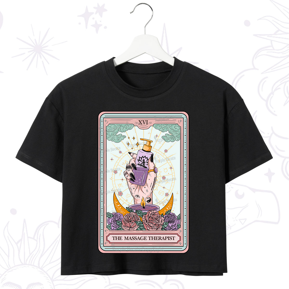 Purplehecate The Massage Therapist Tarot Card Crop T-Shirt