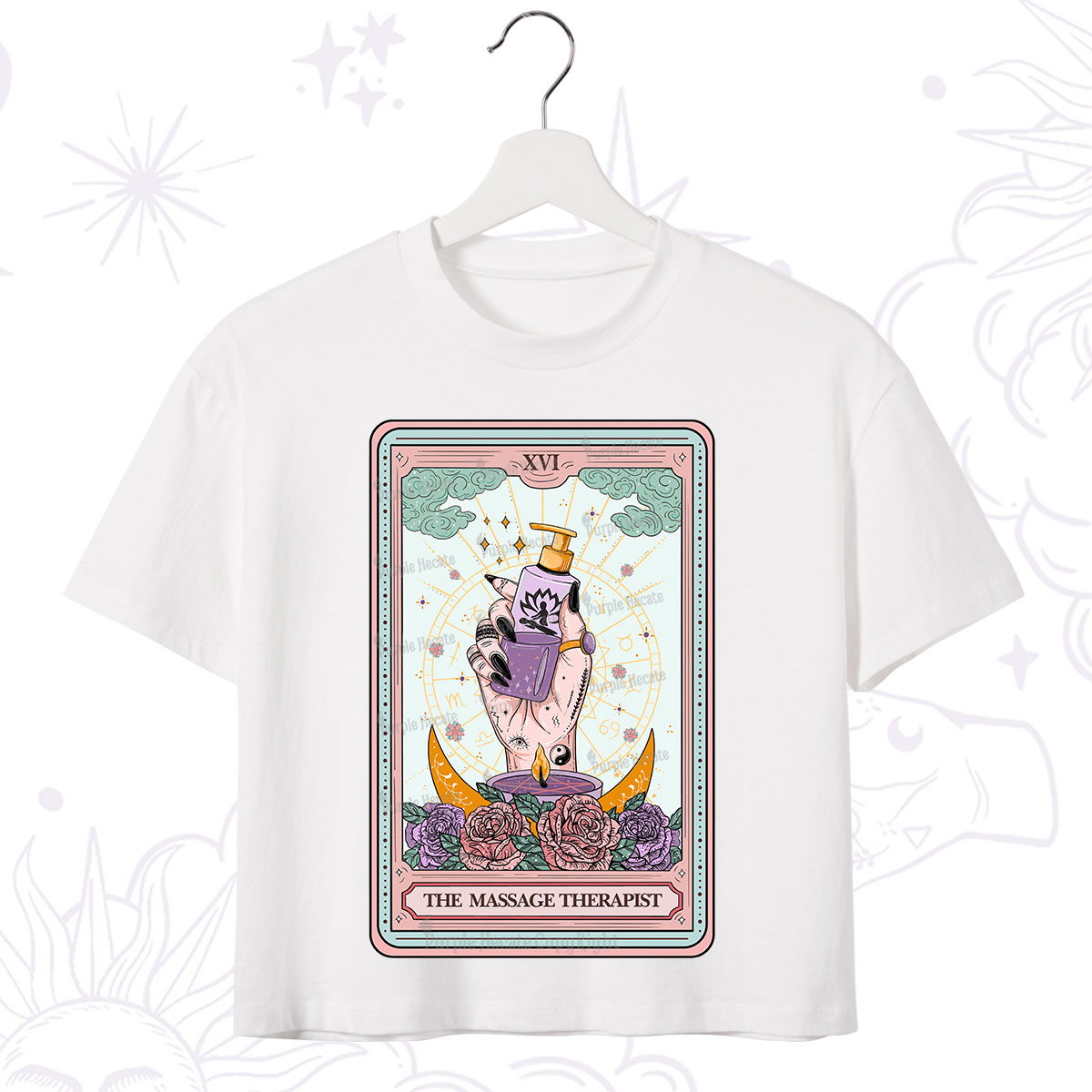 Purplehecate The Massage Therapist Tarot Card Crop T-Shirt