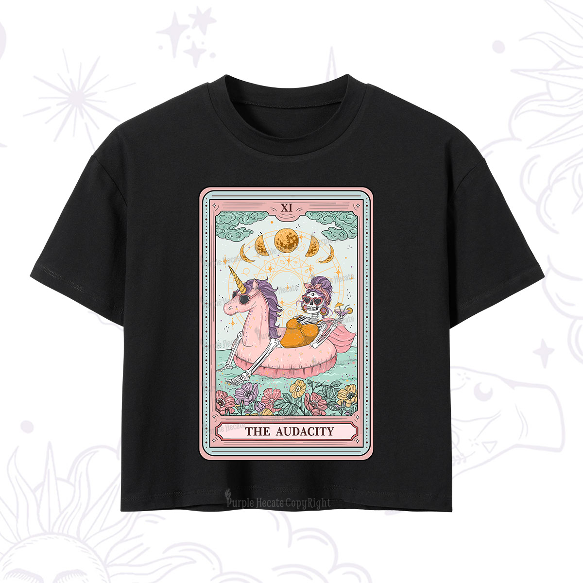 Purplehecate The Audacity Skeleton Tarot Card Crop T-Shirt