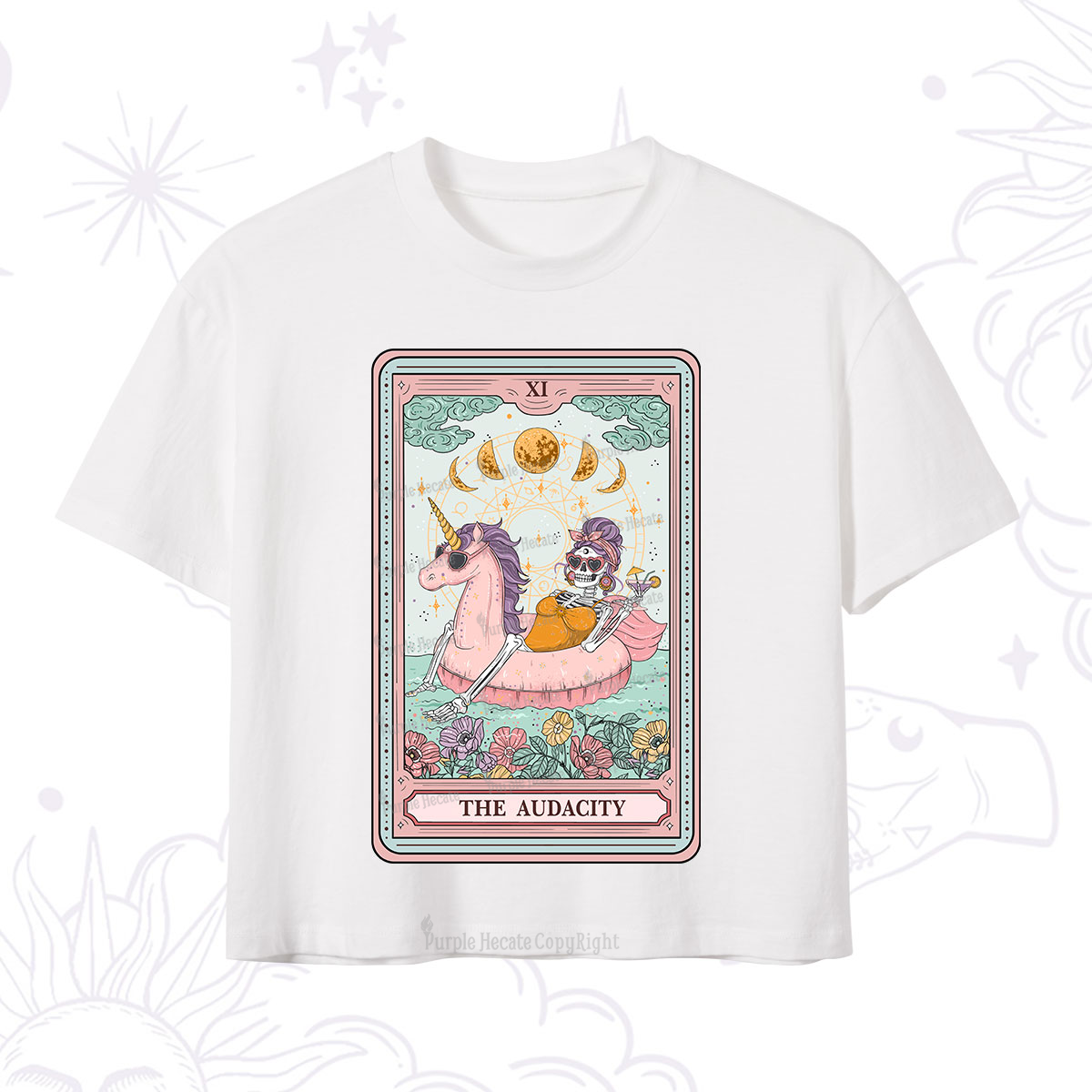 Purplehecate The Audacity Skeleton Tarot Card Crop T-Shirt