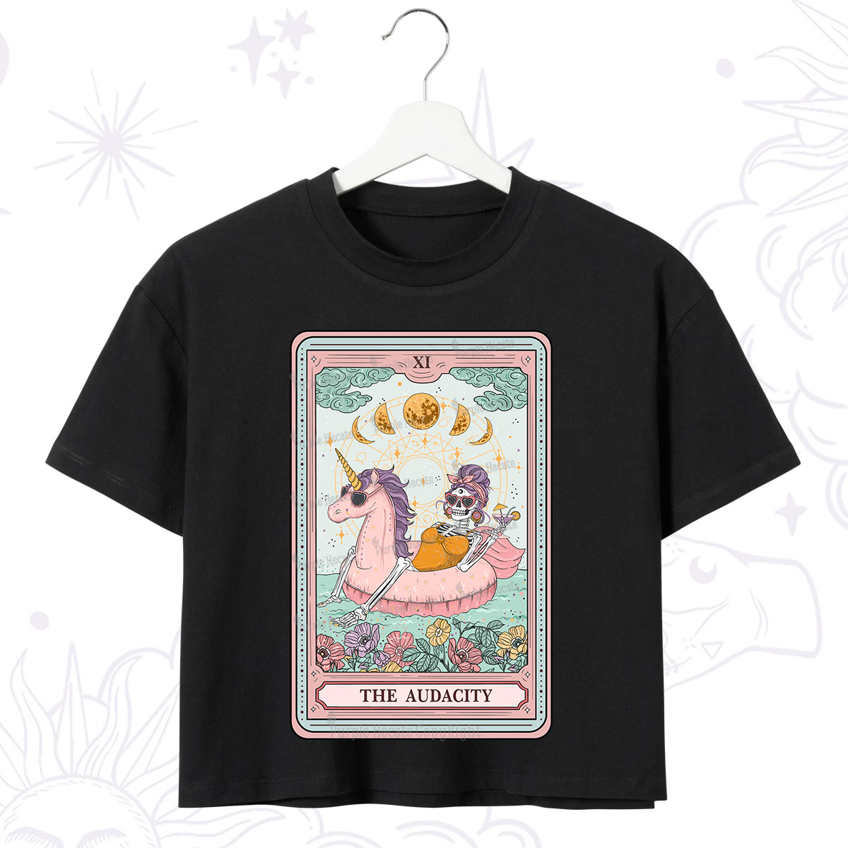 Purplehecate The Audacity Skeleton Tarot Card Crop T-Shirt