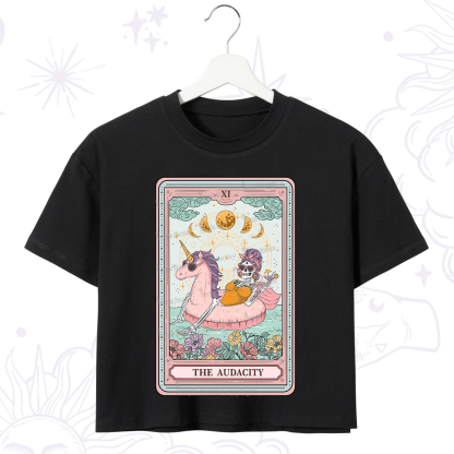Purplehecate The Audacity Skeleton Tarot Card Crop T-Shirt