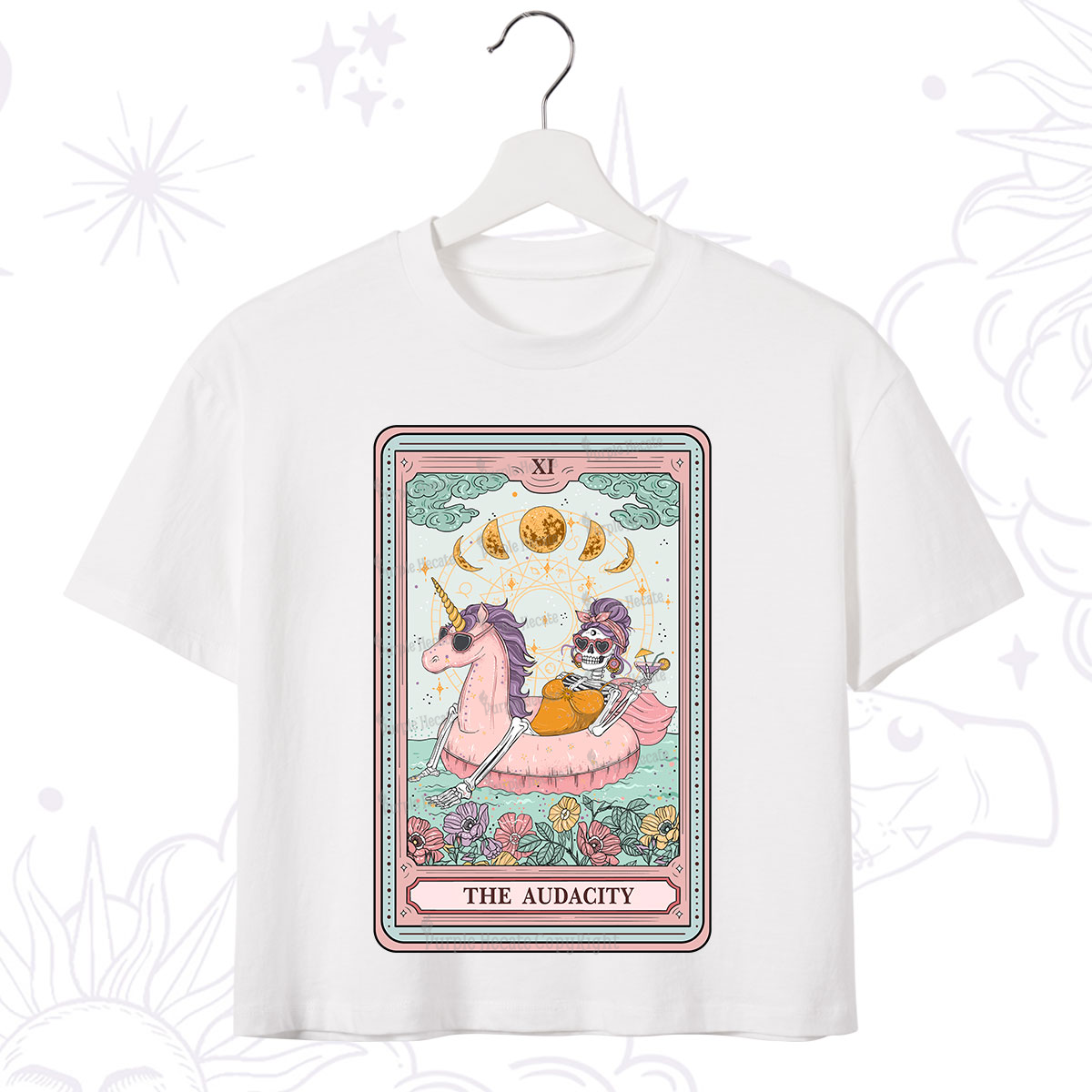 Purplehecate The Audacity Skeleton Tarot Card Crop T-Shirt