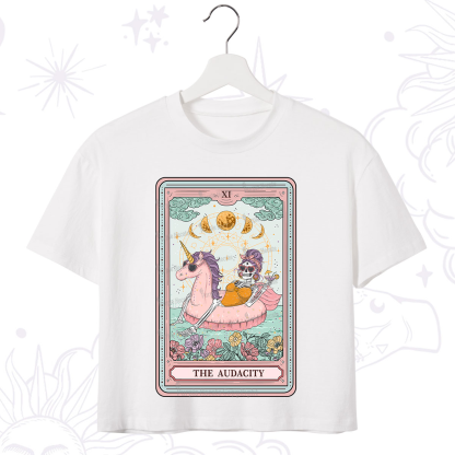 Purplehecate The Audacity Skeleton Tarot Card Crop T-Shirt