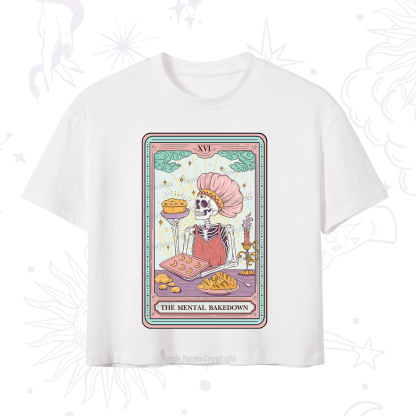 Purplehecate The Mental Bake Down Skeleton Tarot Card Crop T-Shirt