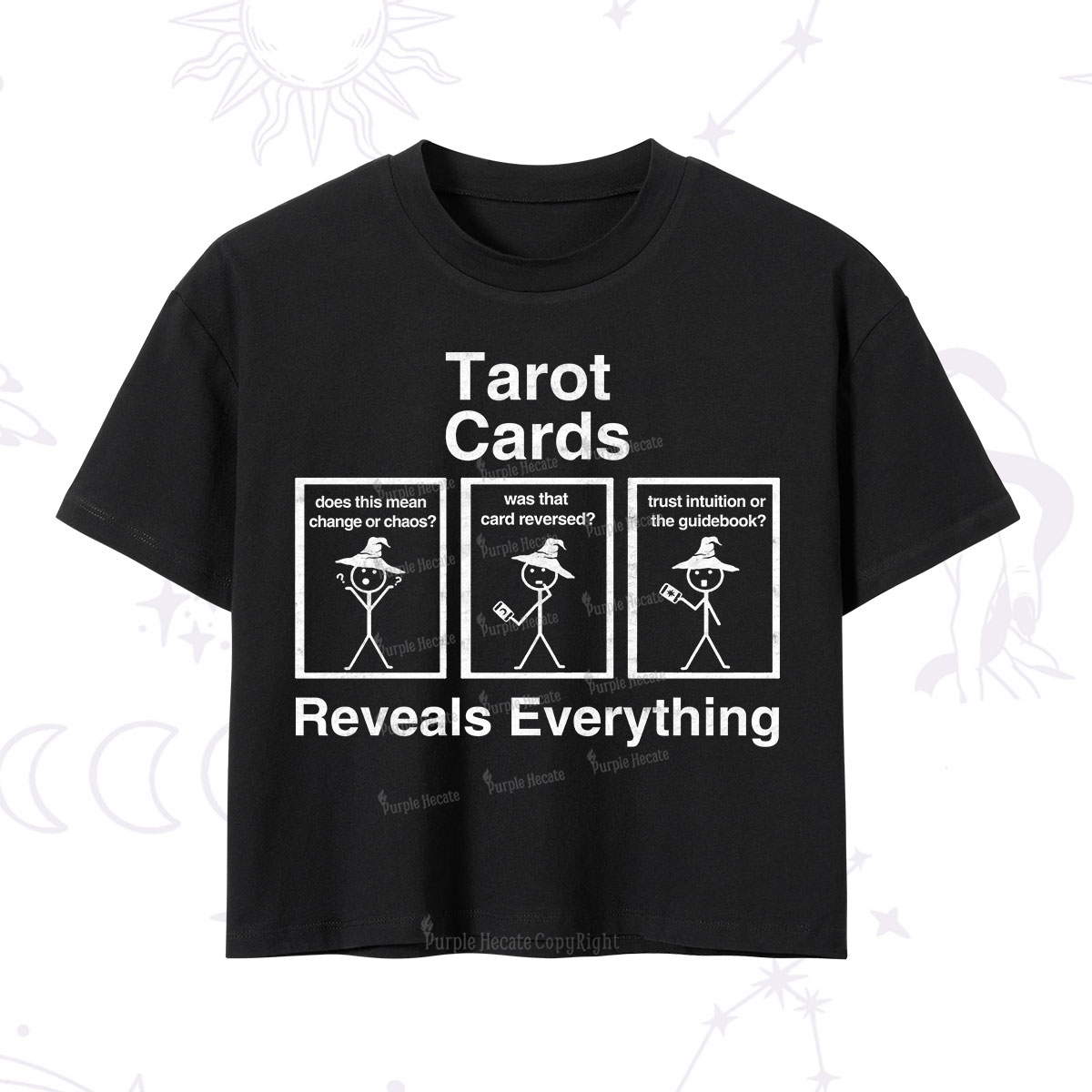 Purplehecate Tarot Card Reveals Everything Crop T-Shirt