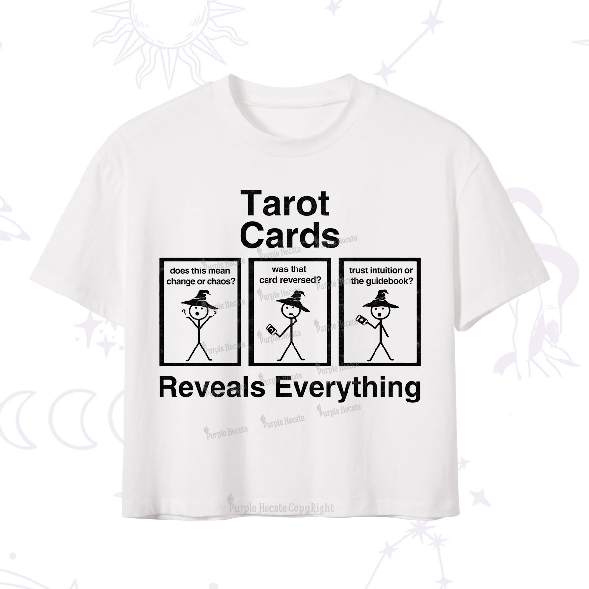 Purplehecate Tarot Card Reveals Everything Crop T-Shirt