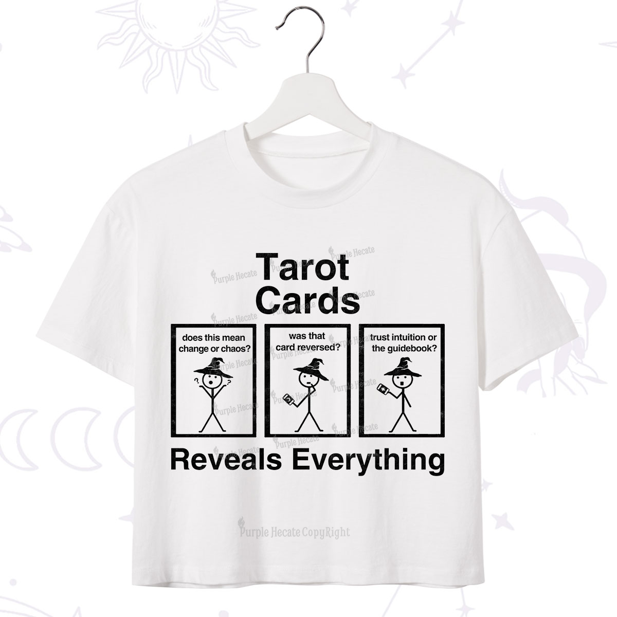 Purplehecate Tarot Card Reveals Everything Crop T-Shirt
