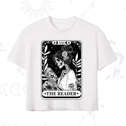 Purplehecate The Reader Skeleton Tarot Crop T-Shirt