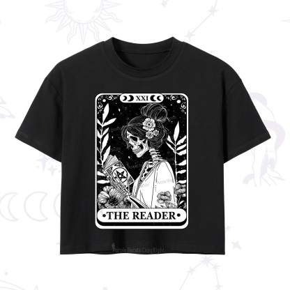 Purplehecate The Reader Skeleton Tarot Crop T-Shirt