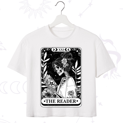 Purplehecate The Reader Skeleton Tarot Crop T-Shirt