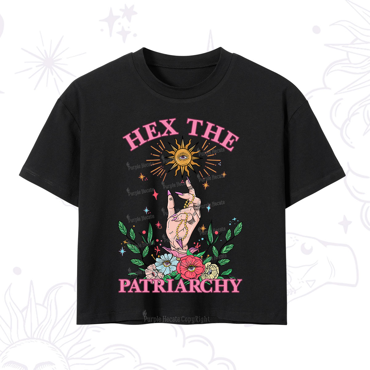 Purplehecate Hex The Patriarchy Witchy Crop T-Shirt