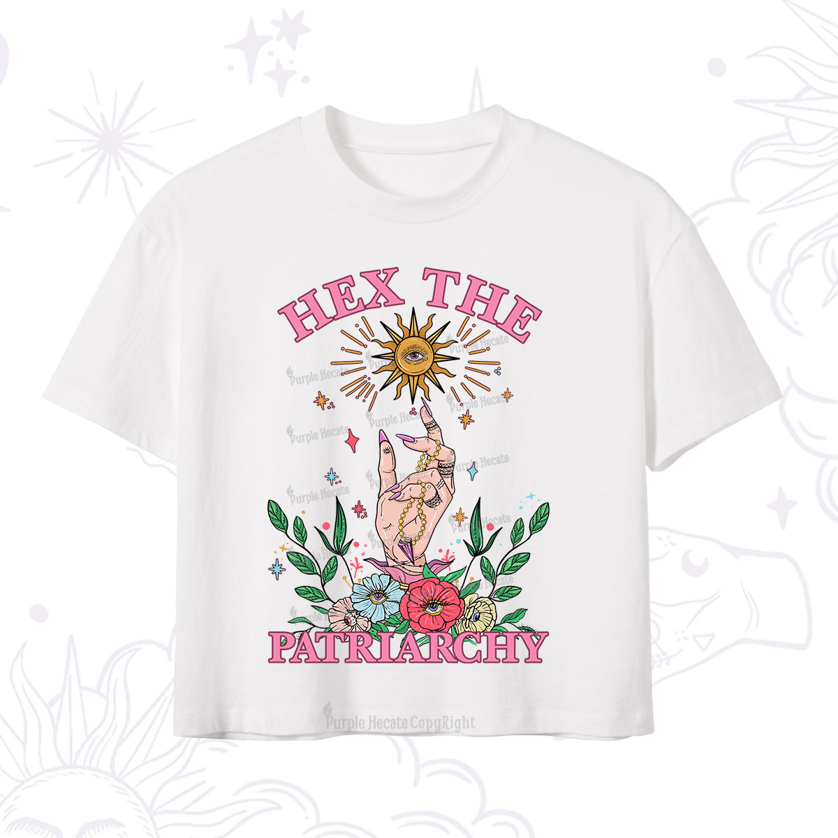 Purplehecate Hex The Patriarchy Witchy Crop T-Shirt