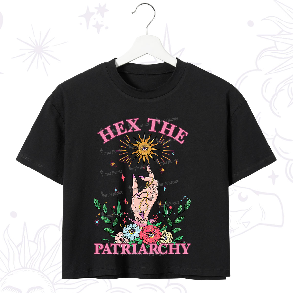 Purplehecate Hex The Patriarchy Witchy Crop T-Shirt