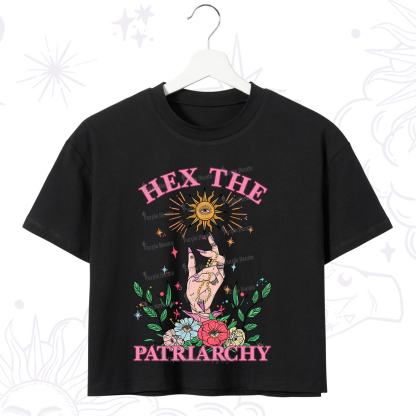 Purplehecate Hex The Patriarchy Witchy Crop T-Shirt
