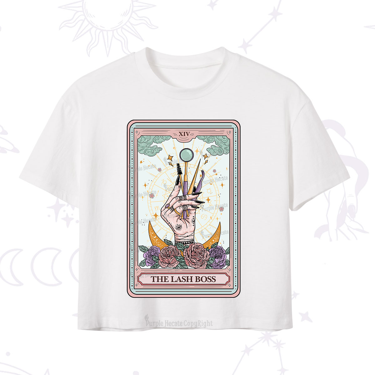 Purplehecate The Lash Boss Tarot Card Crop T-Shirt