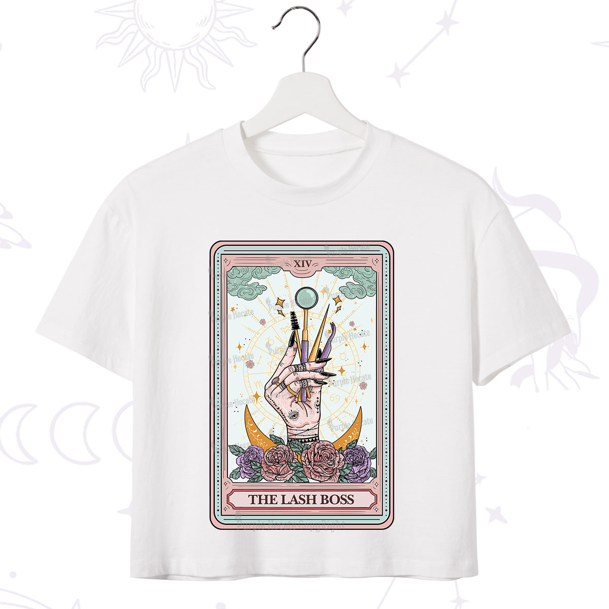 Purplehecate The Lash Boss Tarot Card Crop T-Shirt