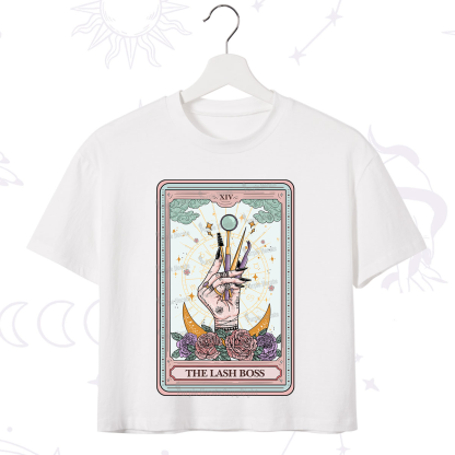 Purplehecate The Lash Boss Tarot Card Crop T-Shirt